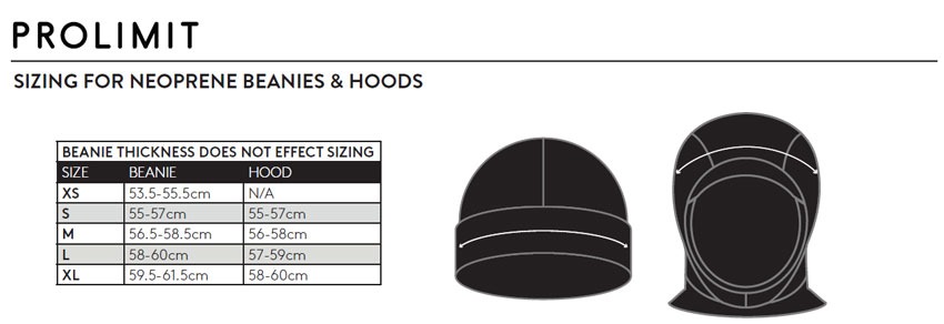 Prolimit hood size chart