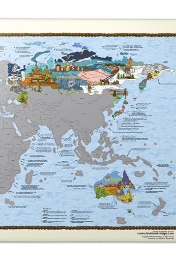 Awesome Maps-Bucketlist Map Scratch Wereldkaart