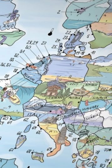 Awesome Maps-Kitesurf Map Rewritable Wereldkaart