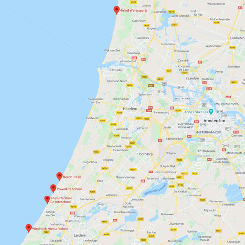 Kitesurfscholen noordkust
