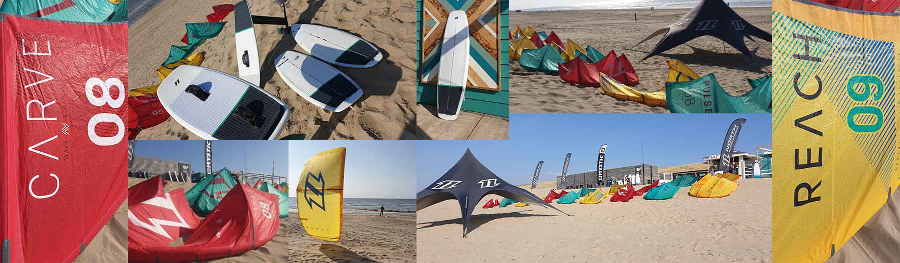 Kites en kiteboards testen bij Beachbreak